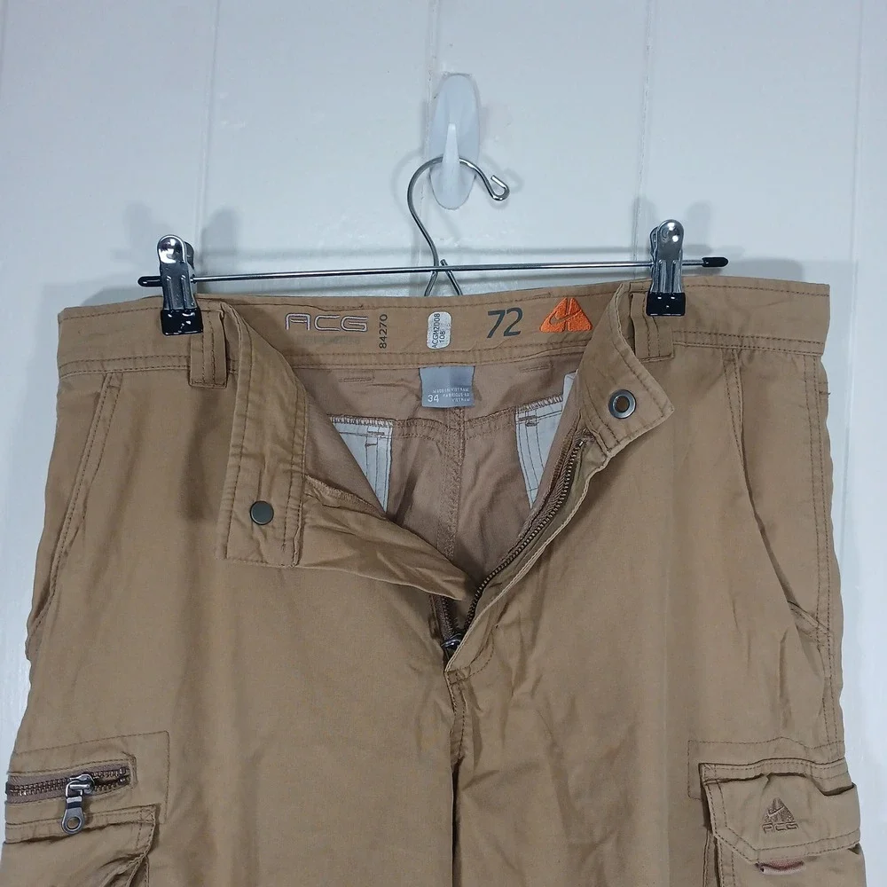 Nike ACG Cargo Shorts Mens 34 Tan Khaki Utility Gorpcore Hiking ACGM2008 108