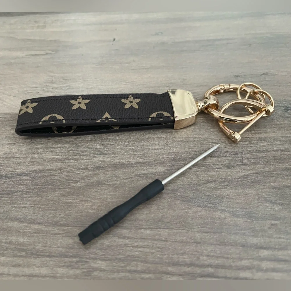 Luxury Brown Key Holder with Gold Accents