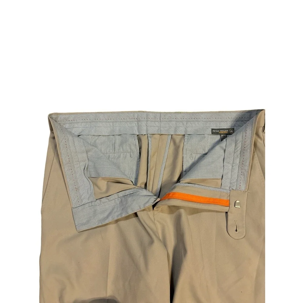 Peter Millar Crown Sport Mens Performance Golf Pants Khaki Tan 36x31 Flat‎ Front