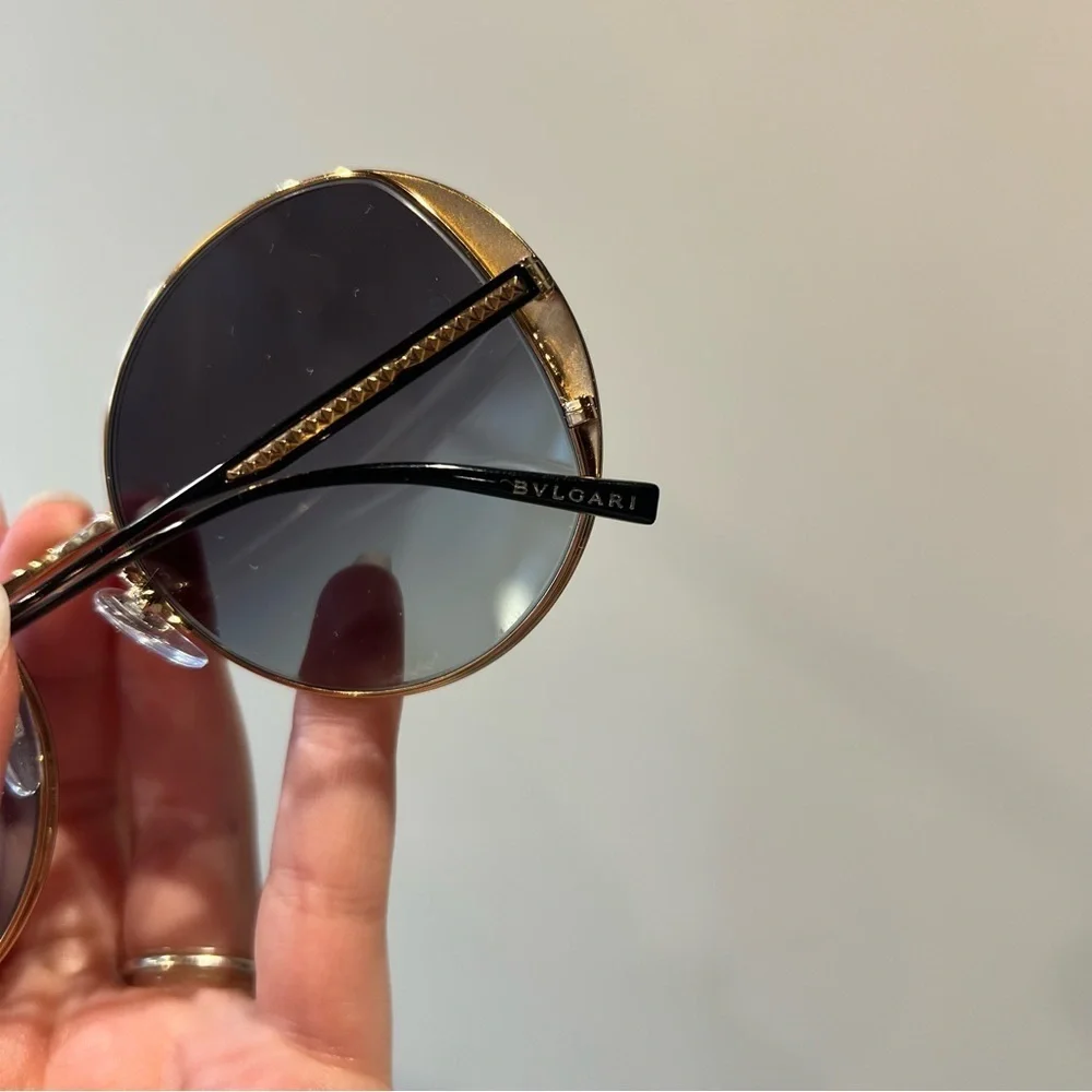 BVLGARI Black Round Sunglasses
