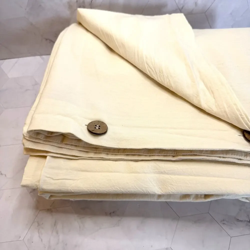 Bedsure Beige King Duvet Cover 100% Cotton Button Closure Minimalist Hygge EUC