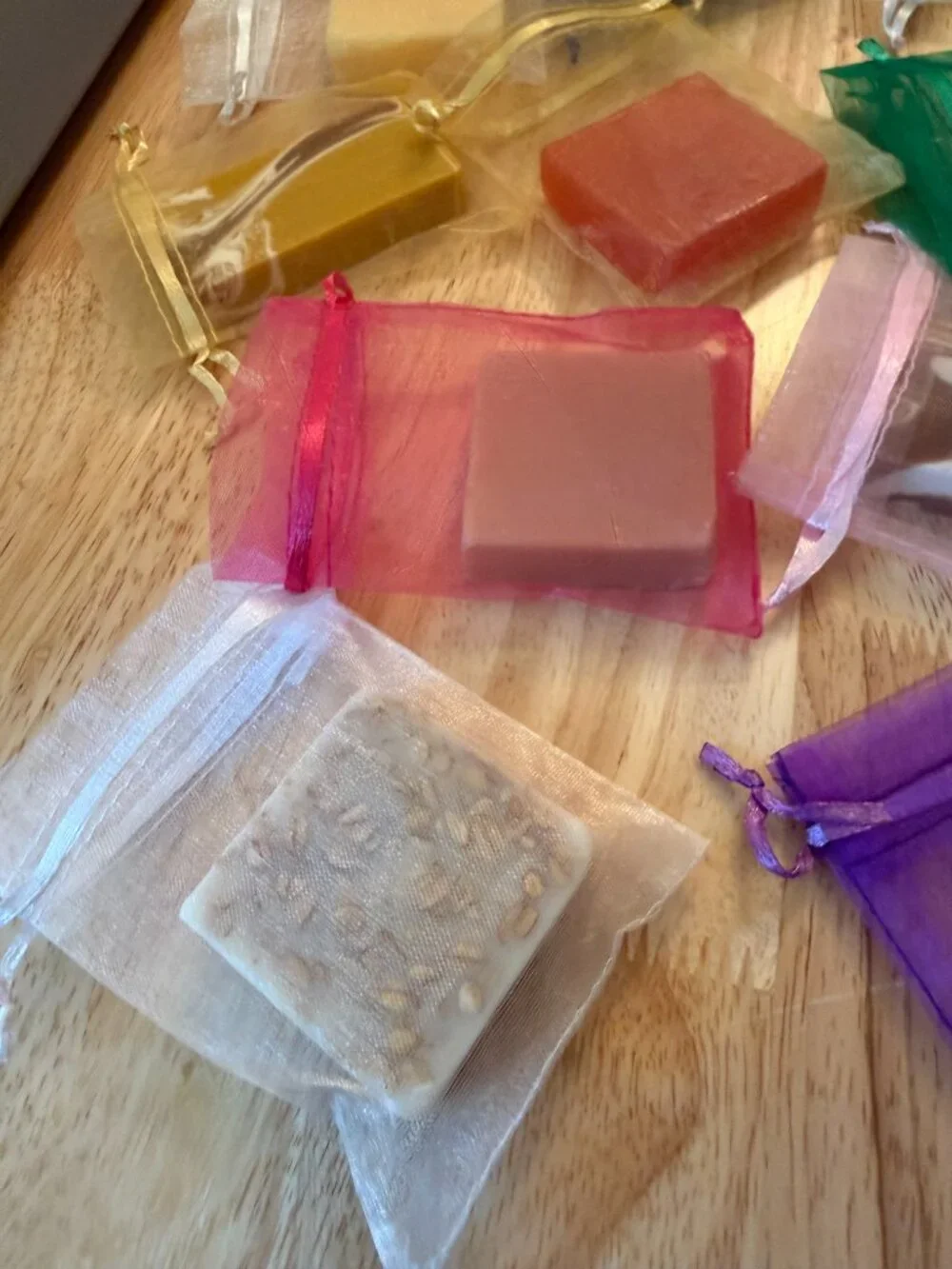 Scented Bar Soap in Organza Silk Pouch Plant-Based Nourishing Moisturizing