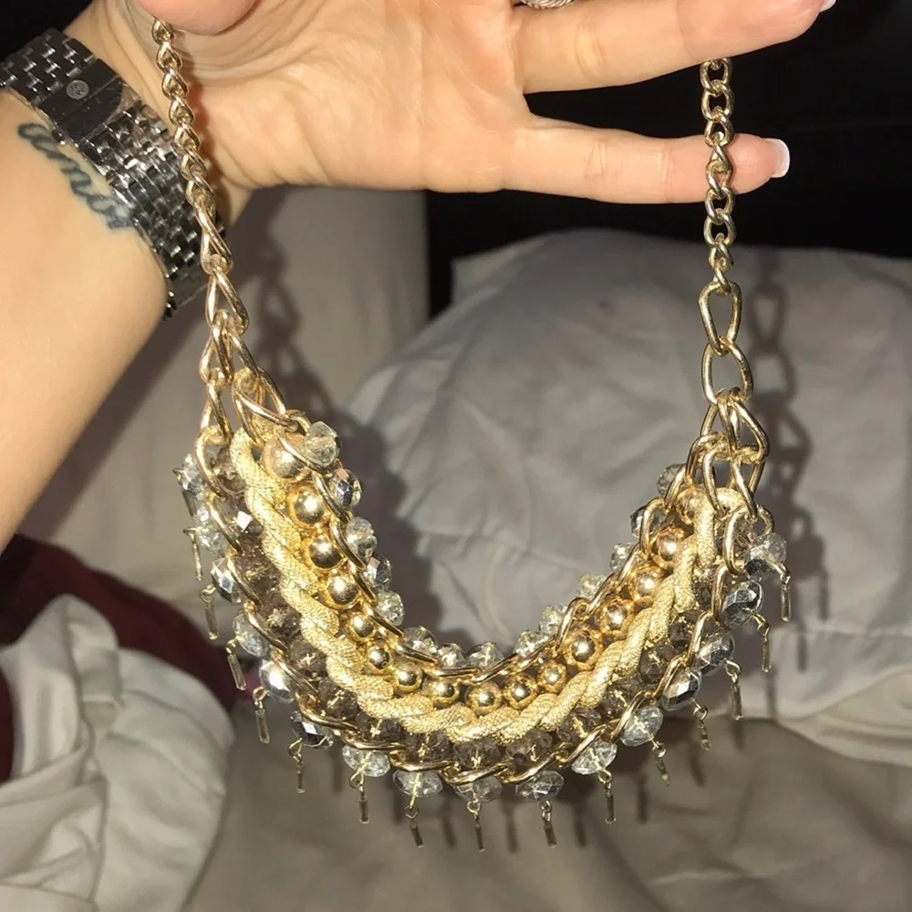 Gold and silver statement necklace