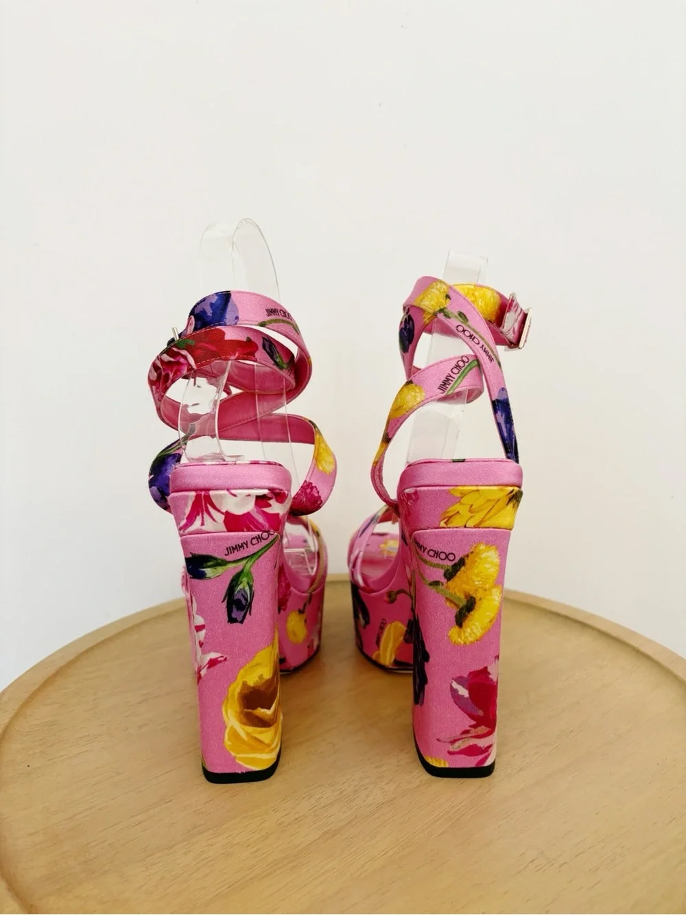 New Jimmy Choo Floral Gaia 140 Platform Heels
