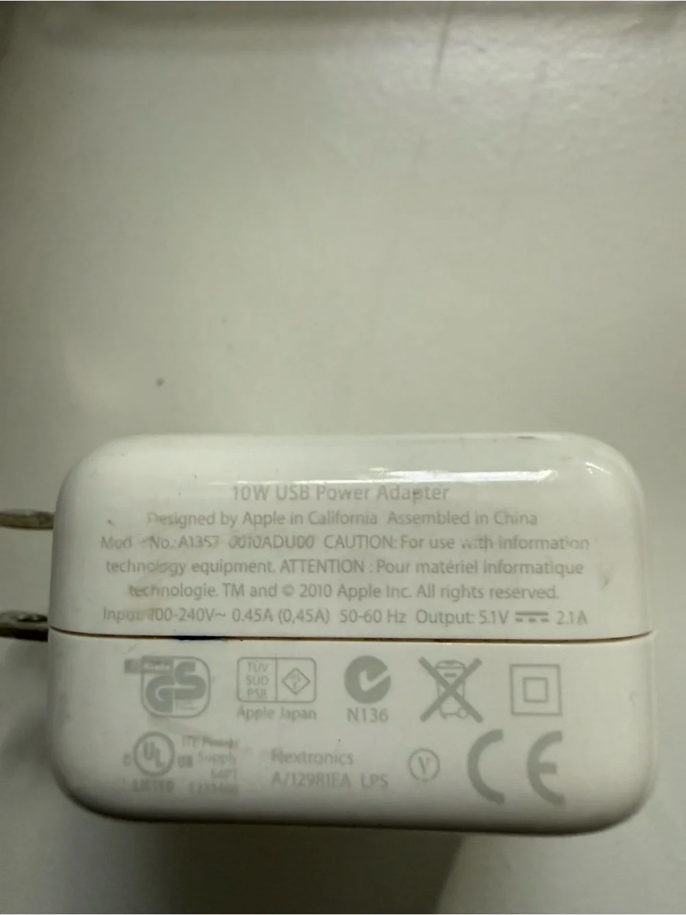 Apple White 10W USB Power Adapter