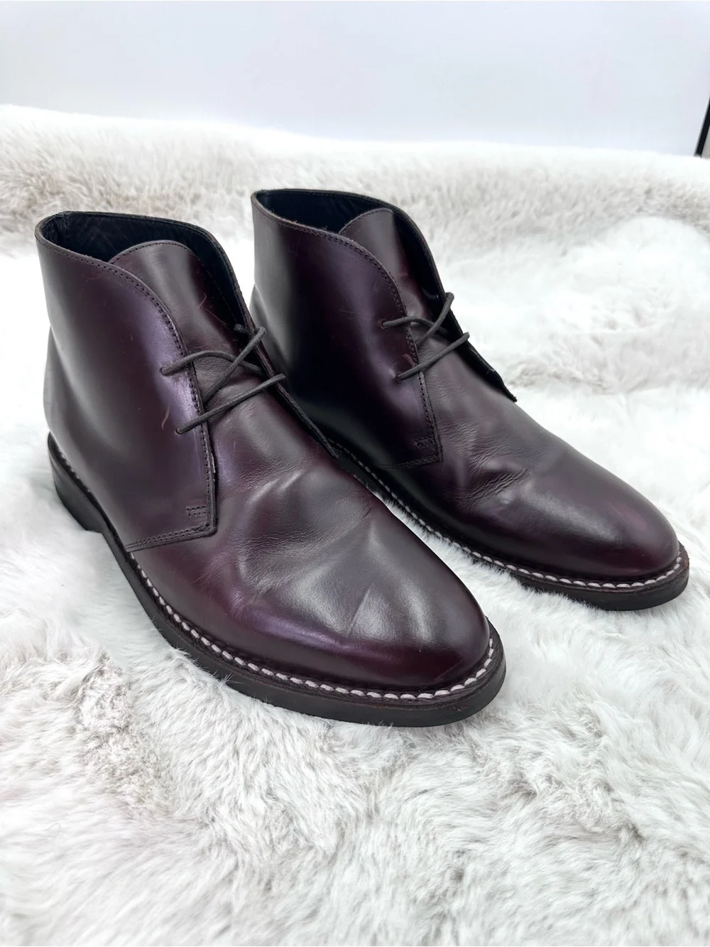 Thursday Brown Scout Chukka Boots in burgundy leather men’s 7.5