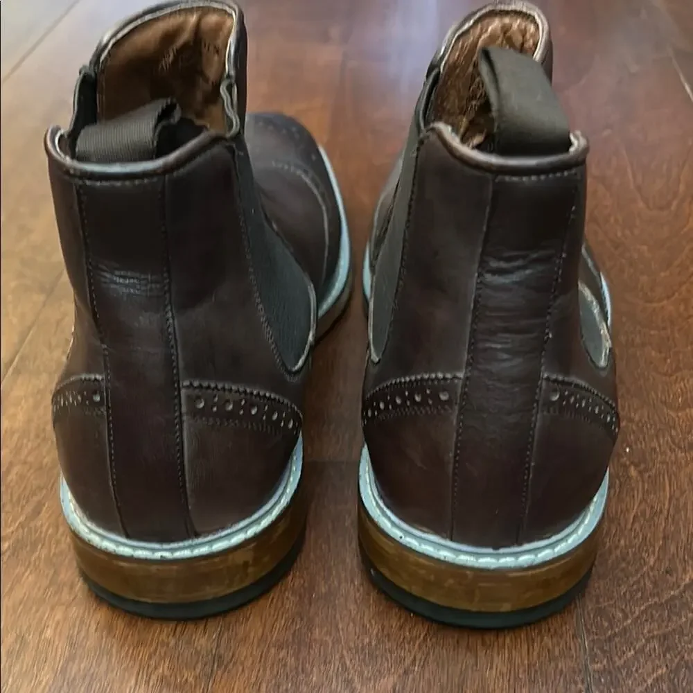 Florsheim Men’s Brown Leather Chelsea Boots, Beautiful Reddish Brown, Size 11.5