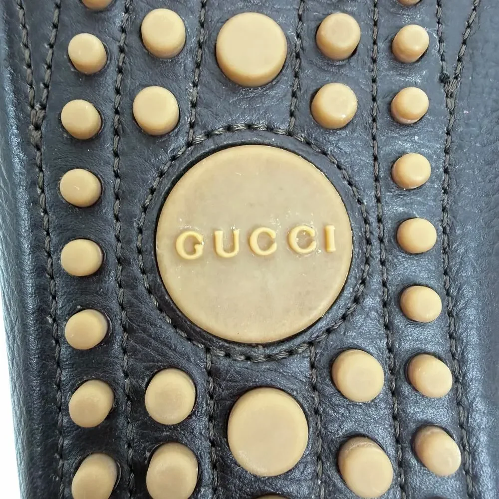 Gucci Horsebit Web Leather Driver Loafer Slip On Brown Size 10/ 10.5