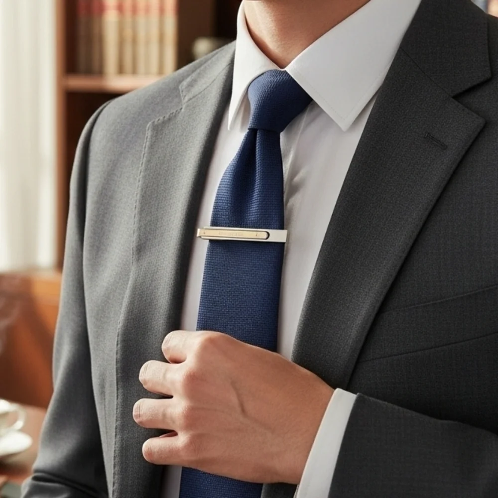 Dior Two Tone Vintage Tie Bar Clip In Silver And Gold