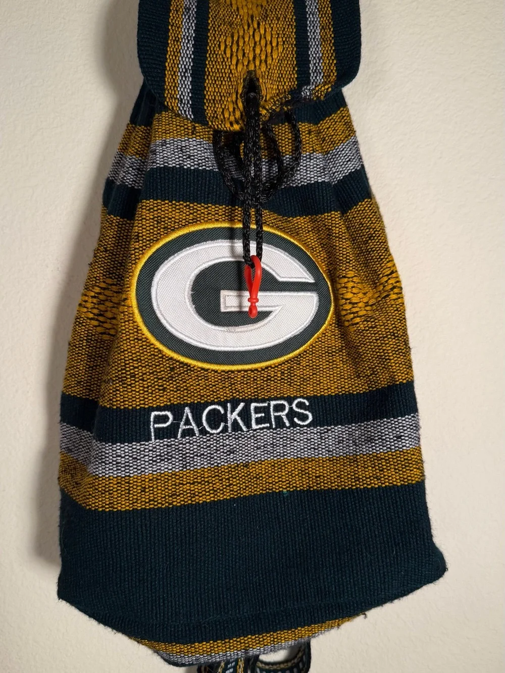 Green Bay Packers Knit Baja Backpack Drawstring Bag