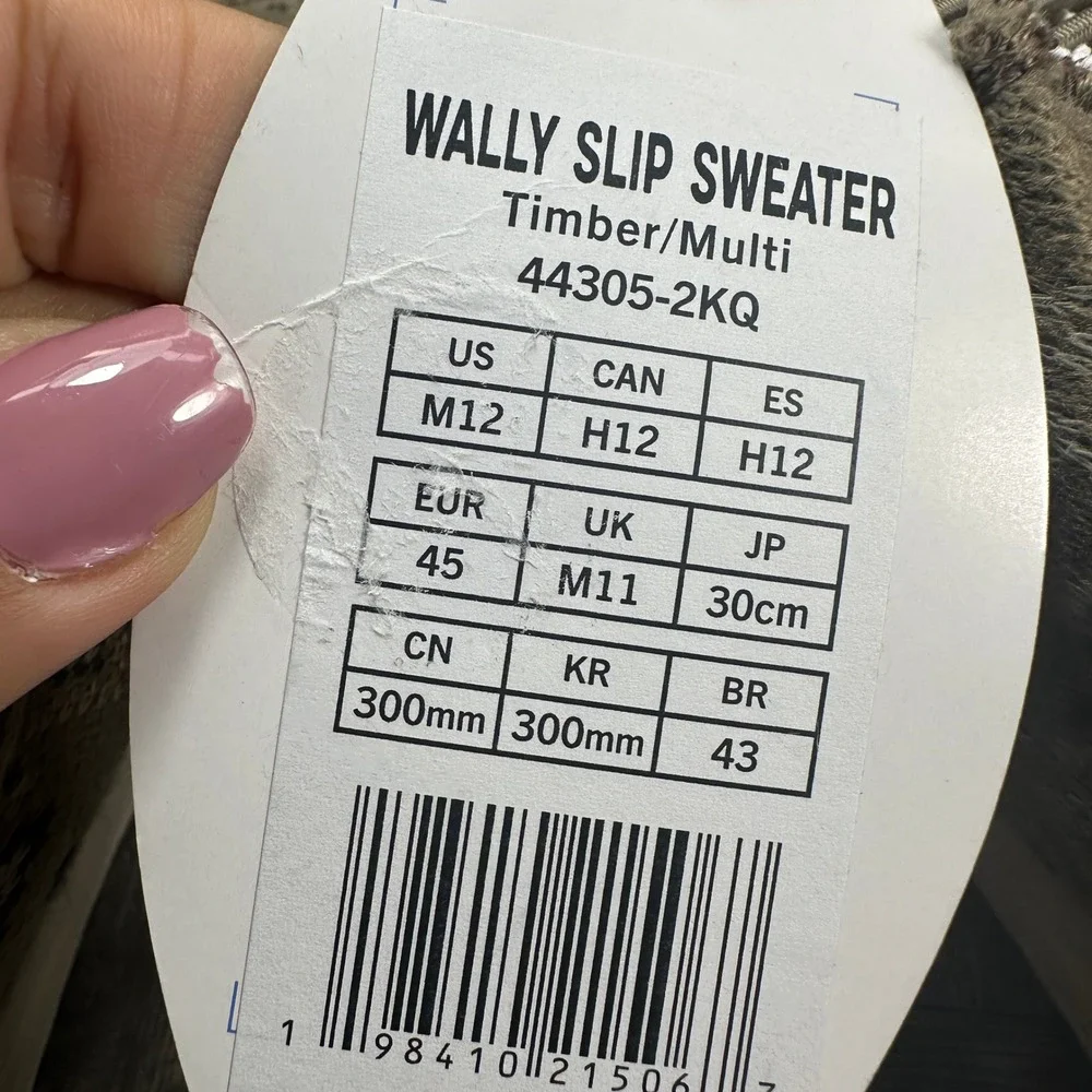 Hey Dude Wally Slip Sweater Men Size 12 Timber Multi Aztec Sherpa Lined NEW