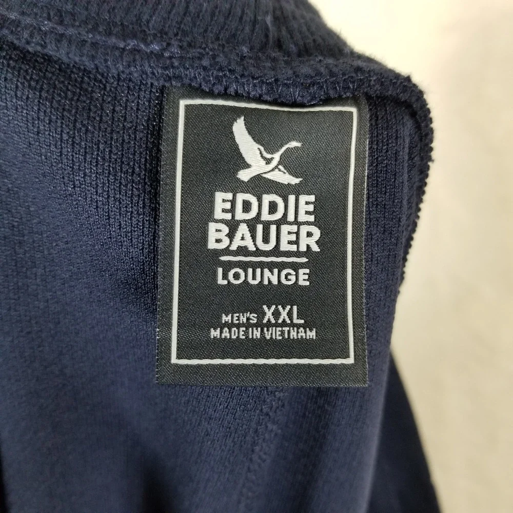 Eddie Bauer Lounge Pants Men XXL Navy Blue Textured Drawstring  NEW