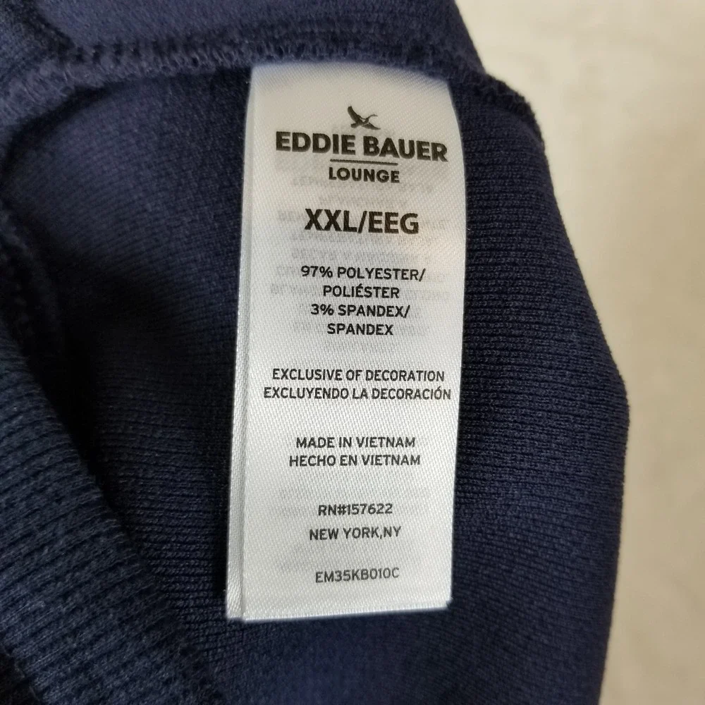 Eddie Bauer Lounge Pants Men XXL Navy Blue Textured Drawstring  NEW