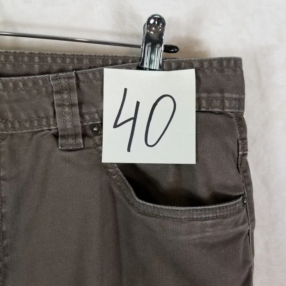 Prana Slim Fit Pants Mens 36x32 Charcoal Gray Organic Cotton Stretch Bridger