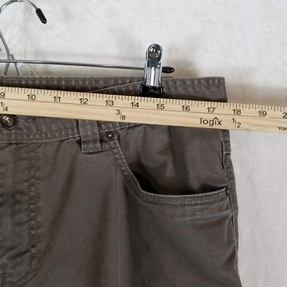 Prana Slim Fit Pants Mens 36x32 Charcoal Gray Organic Cotton Stretch Bridger