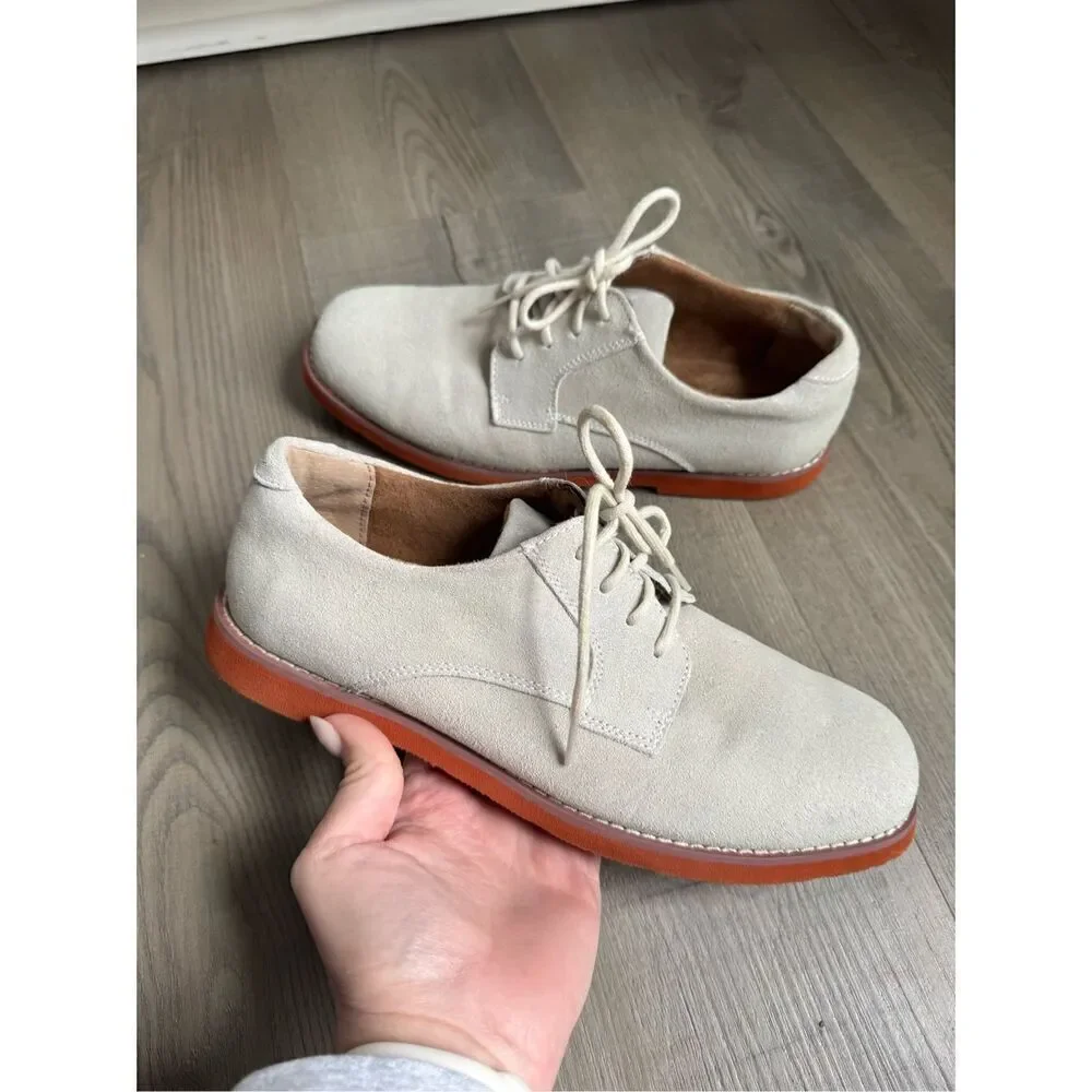 Florsheim Kearney Jr. Uniform Oxford Dress Shoes, Youth 6 Suede Leather Oatmeal
