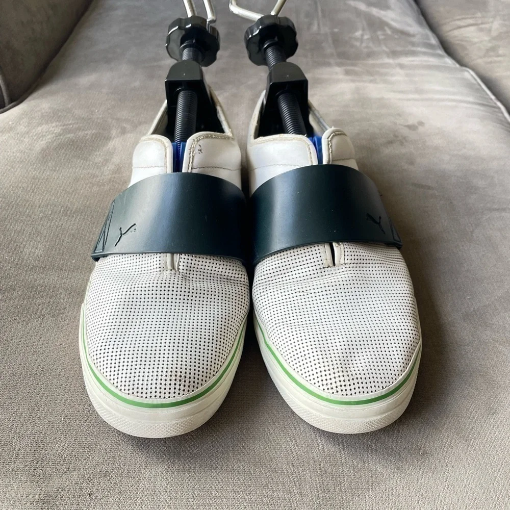 Puma El Rey Slip On Leather Shoes With Rubber Soles White for men
