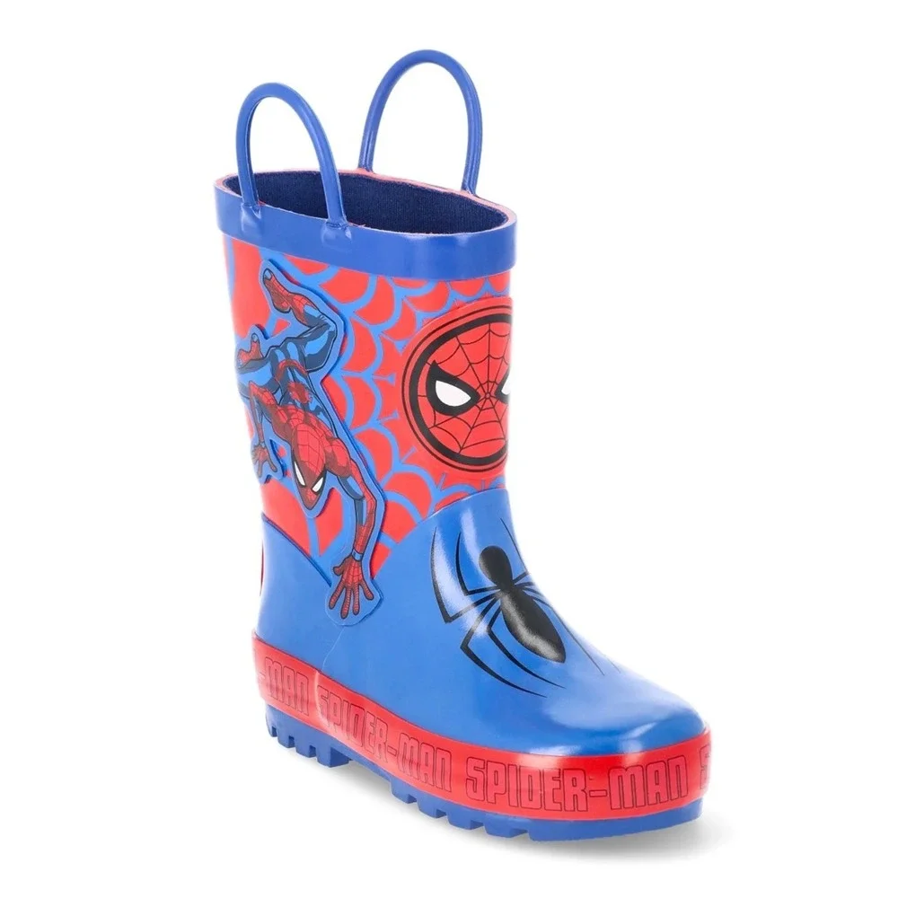 Marvel‎ Spider-Man Toddler Boys Rain Boots Blue Red Rubber Size 5/6 Waterproof