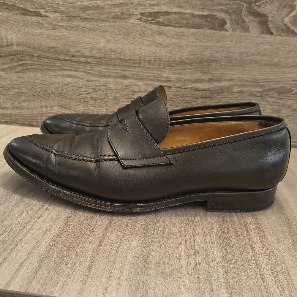 Mens Suitsupply Black Leather Penny Loafers Shoes Size‎ UK11 US12 EU45
