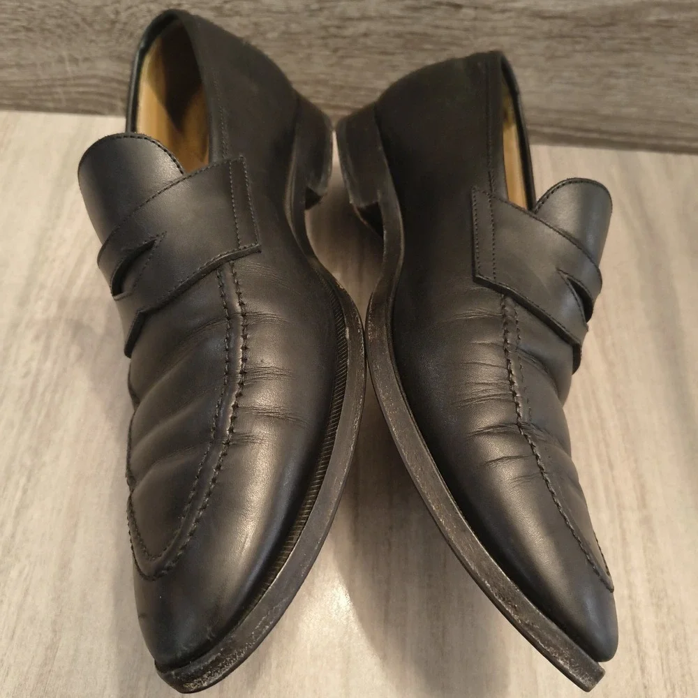 Mens Suitsupply Black Leather Penny Loafers Shoes Size‎ UK11 US12 EU45