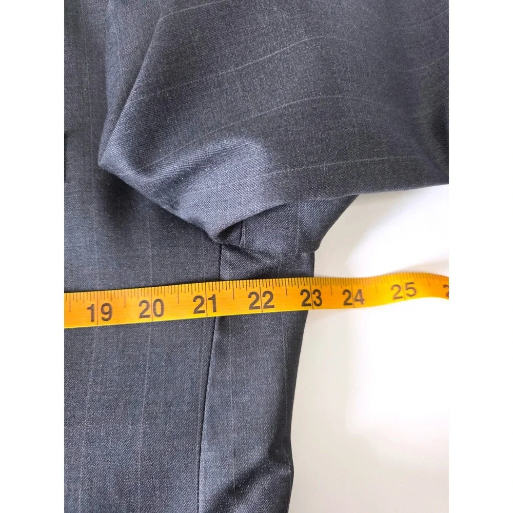 Georgio Belli‎ Milano Italy Gray Pinstripe 3 Button Blazer Hand Tailored SZ 46R?
