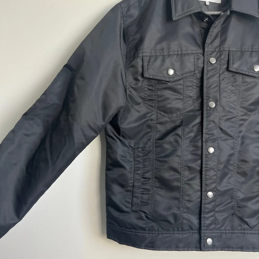Frame Black Nylon Quilted Liner‎ Men's Trucker Jacket Car Coat Small
