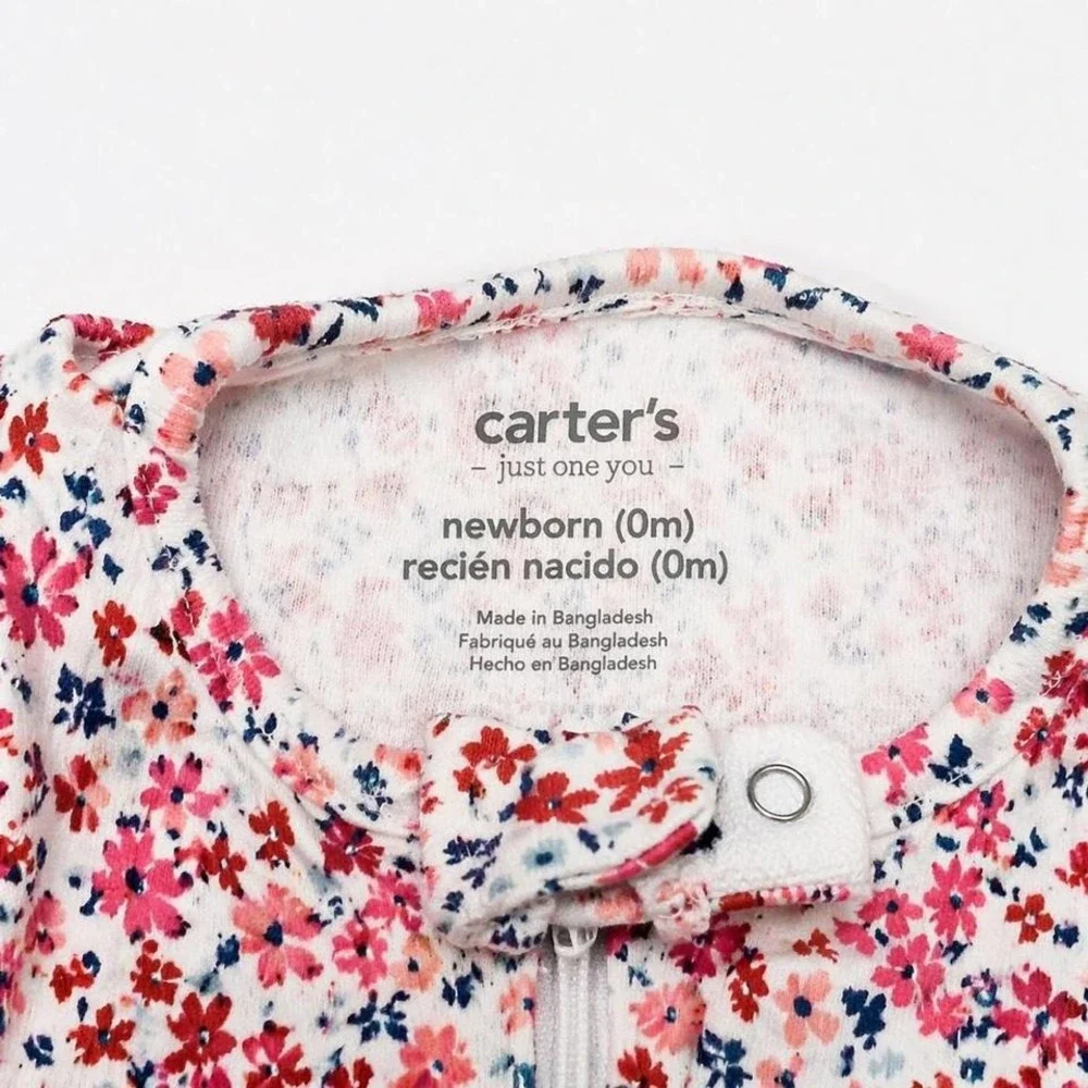 Carter's floral print‎ baby girl footie Size: NB months