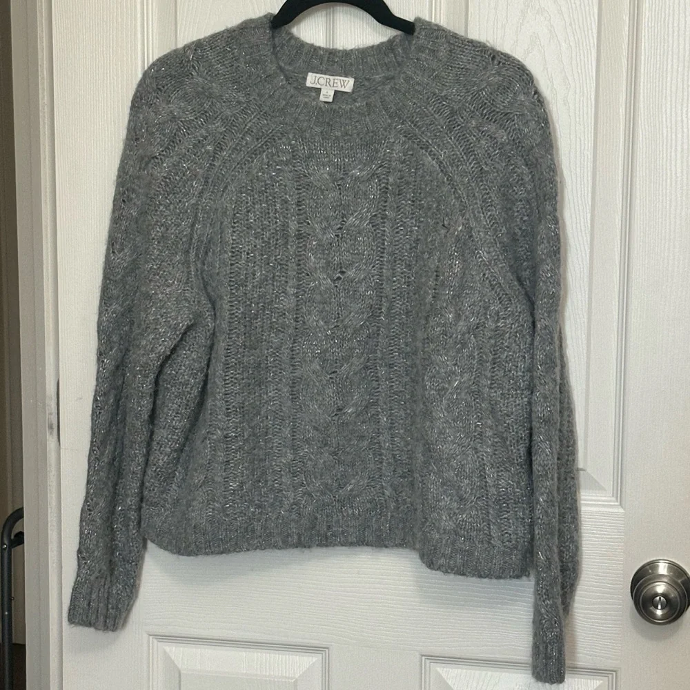 J. Crew | Metallic Cable Knit‎ Sweater Sz L #BM188