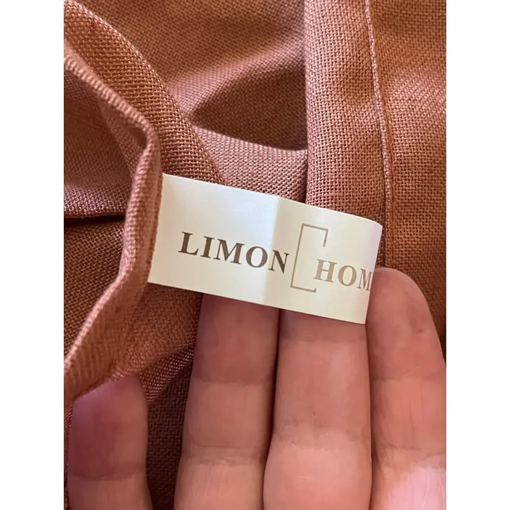 LIMON HOME Linen Kitchen Curtains Pinch Pleat Cafe Curtains