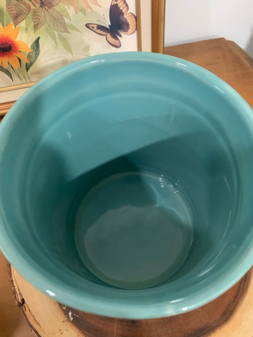 Pottery Barn Cambria Teal Ceramic Utensil‎ Holder Cottage Core Florals