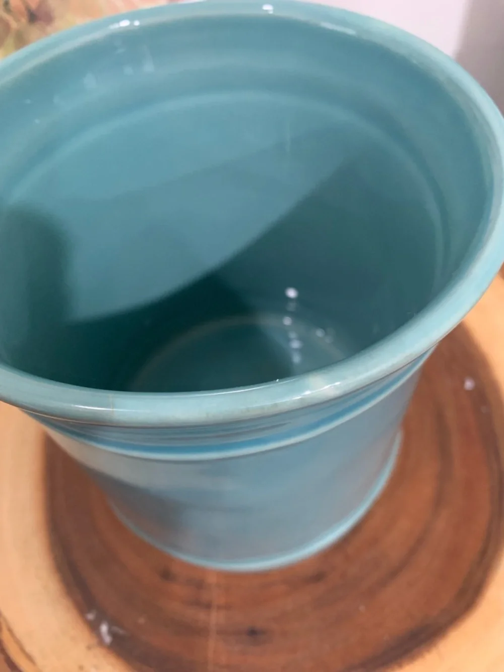 Pottery Barn Cambria Teal Ceramic Utensil‎ Holder Cottage Core Florals