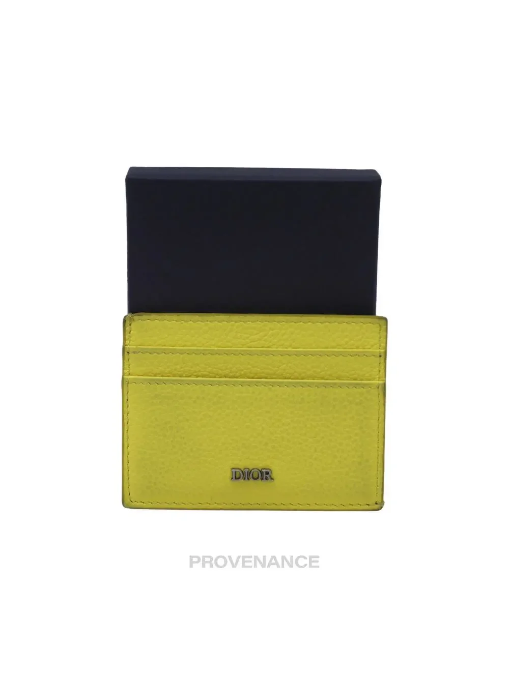 🔴 Dior Card Holder Wallet - Canary Yellow Leather