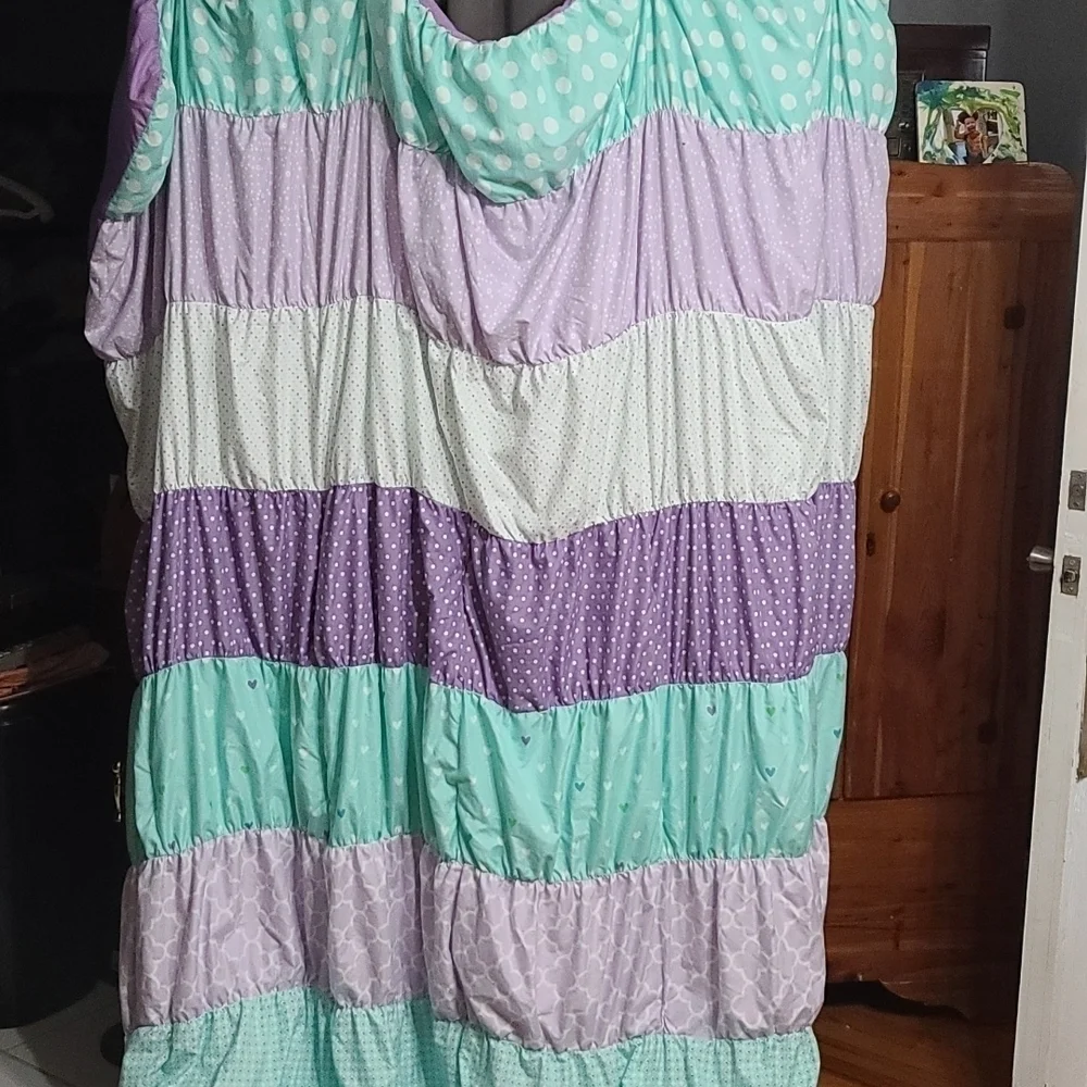 Pillow Fort Comforter Purple Aqua Twin Puffy Soft‎ Lightweight 66x88