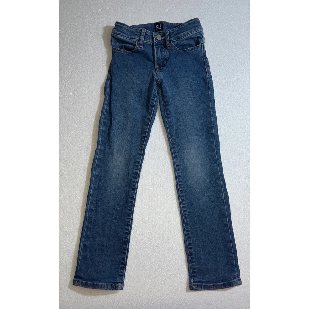 Gap Kids Boys Size 7 Slim Stretch Straight Leg Jeans Medium Blue Wash Denim‎