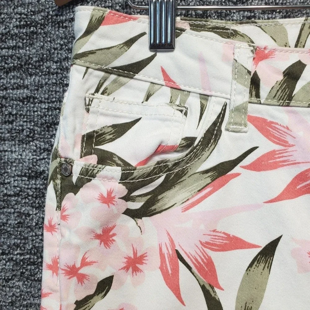 Buffalo David Bitton Gibson Skinny Jeans Womens 30 Pink Green Tropical Floral