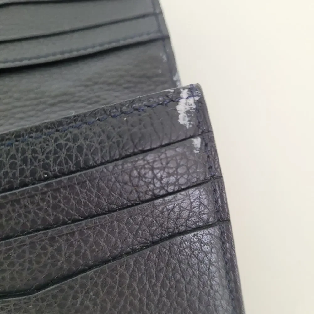 Dunhill‎ Designer Checkbook Card Bill Holder Wallet Black Bifold Leather Long