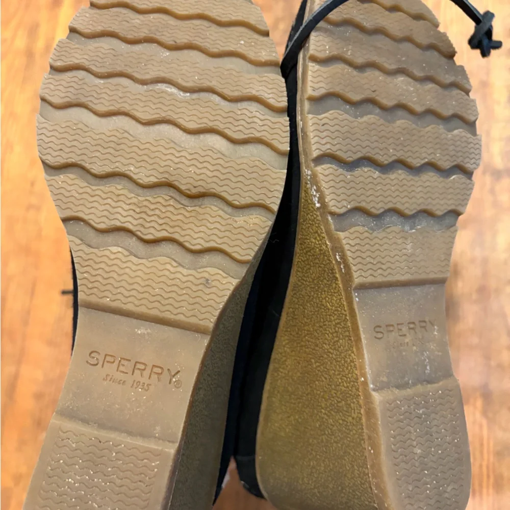 Sperry Black Suede Wedge‎ Shoes
