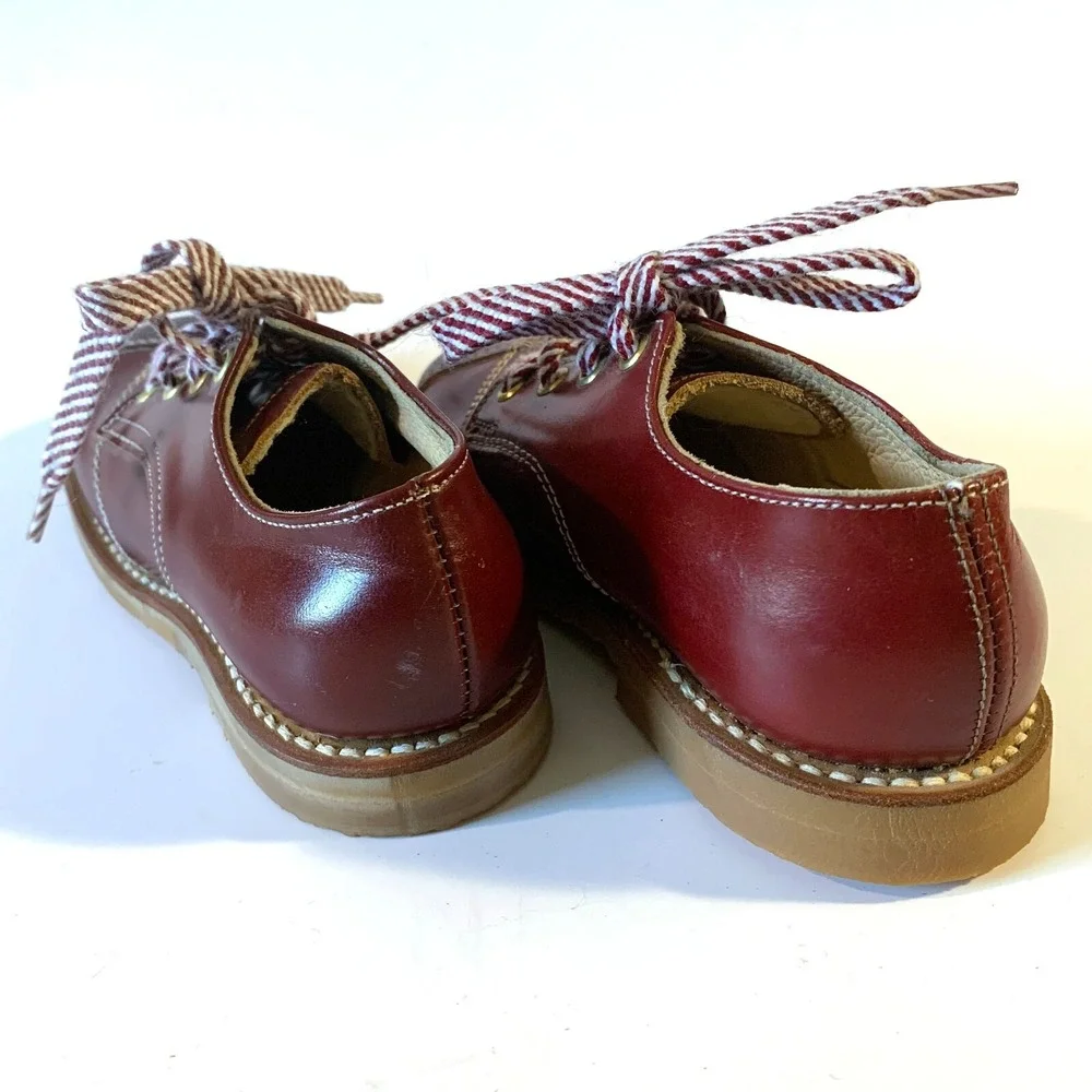 Vintage Retro Toddler Shoes Leather Hard‎ Rubber Soles WSCo Made in USA Sz 8 1/2