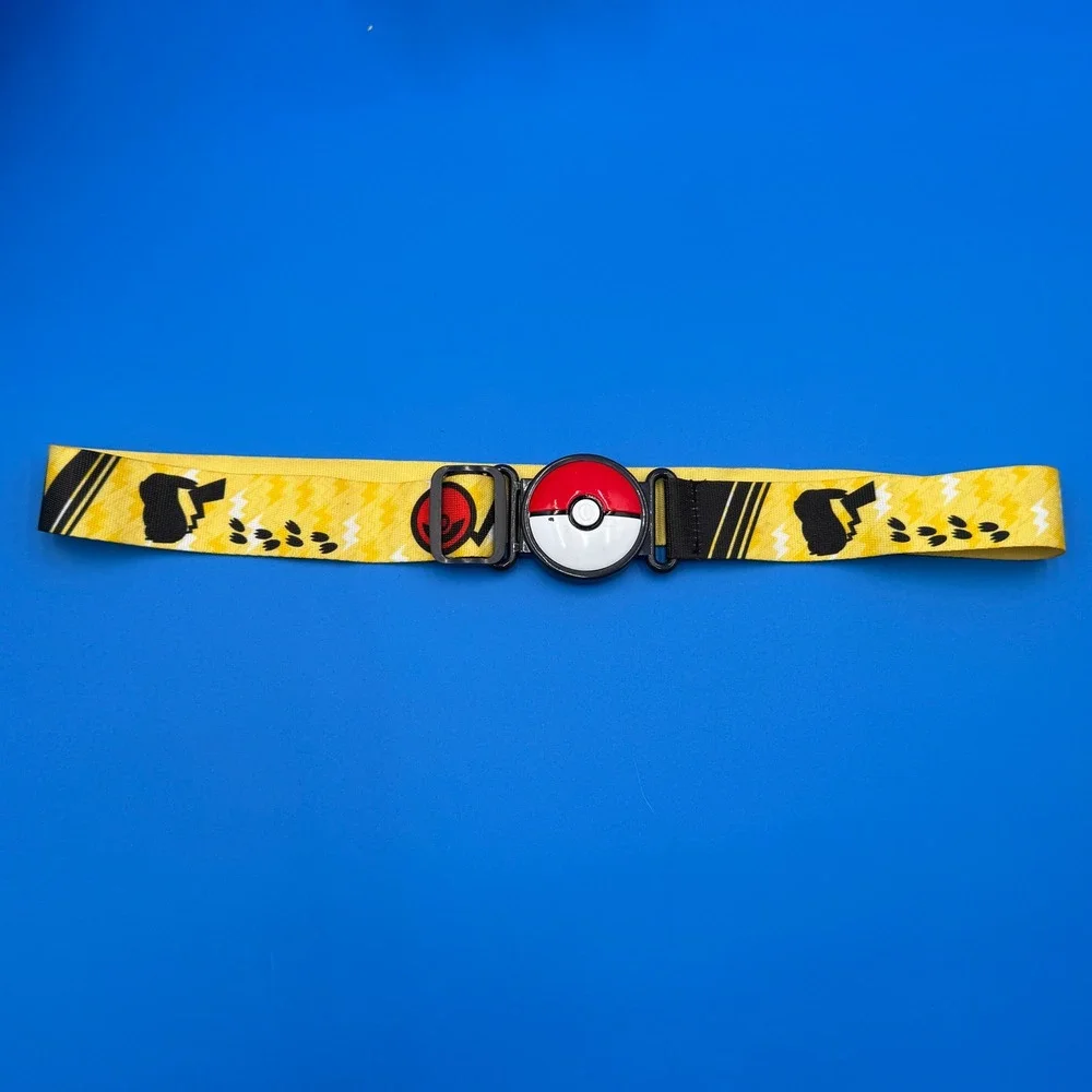Pokemon Belt Pikachu Pokeball Waistband Adjustable Kids Adult‎ Yellow Black