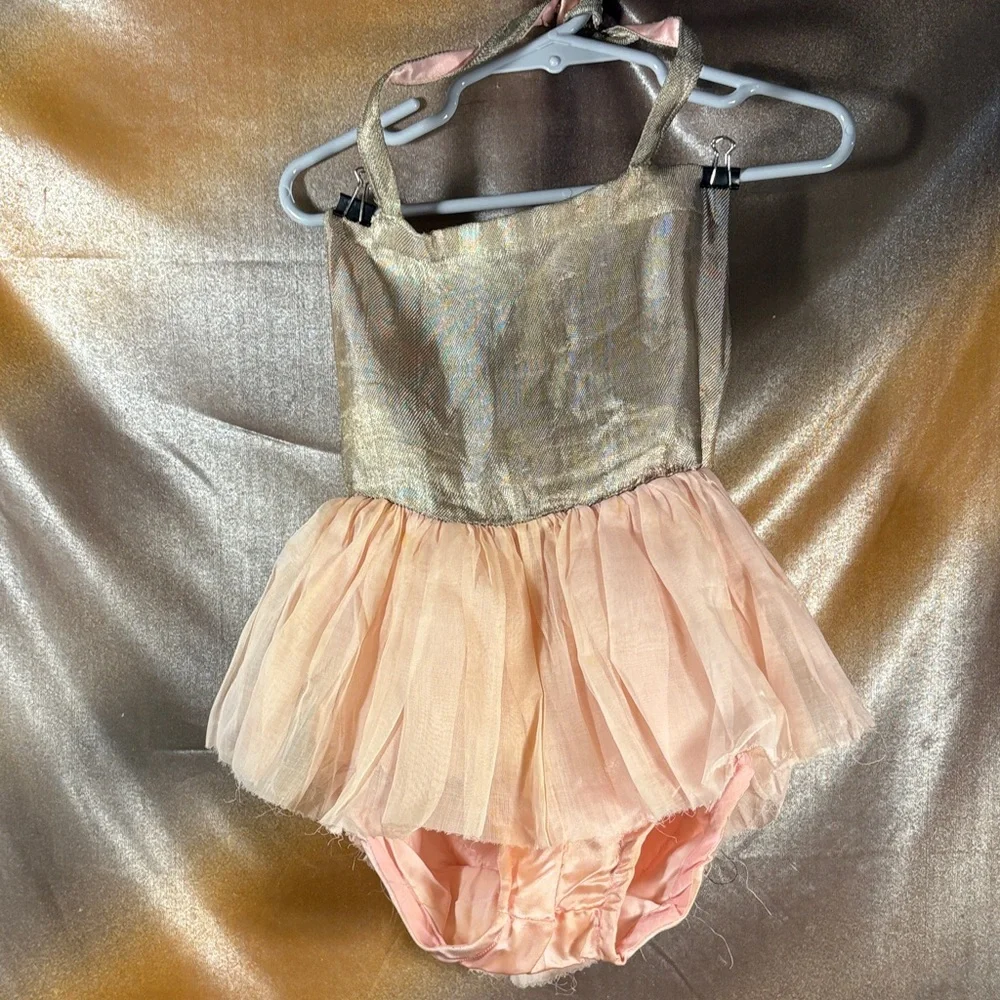Vintage ballerina bespoke Sparkling Gold and Pink Kids‎ Costume see pics B1