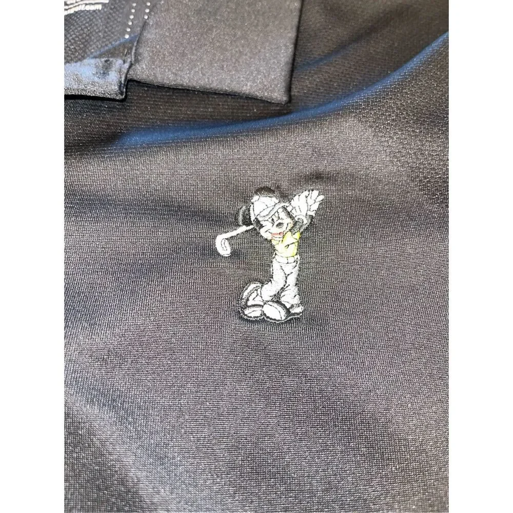 Adidas Golf Mickey Mouse Adizero Golfing Polo Shirt Men's M Black and Yellow E