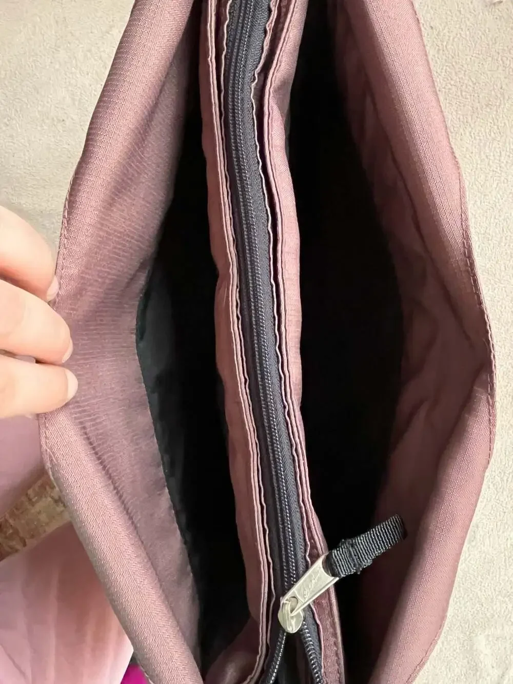 Eddie Bauer Mauve Nylon Laptop Tote Bag with Padded Compartment