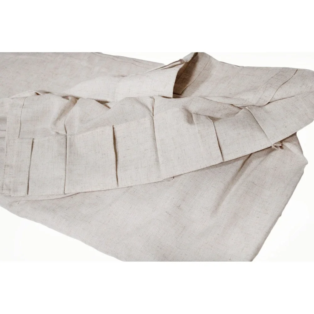 Natural Oatmeal Linen Blend Black Out Curtain Panel Rod Pocket 63 x 40 in Beige