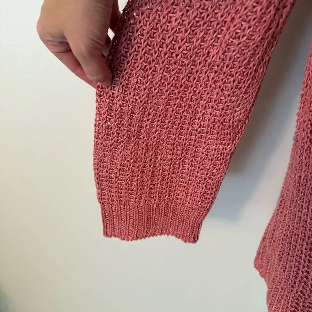 J. Crew Relaxed-Fit 100% Linen Beach Sweater in Pink Size Small