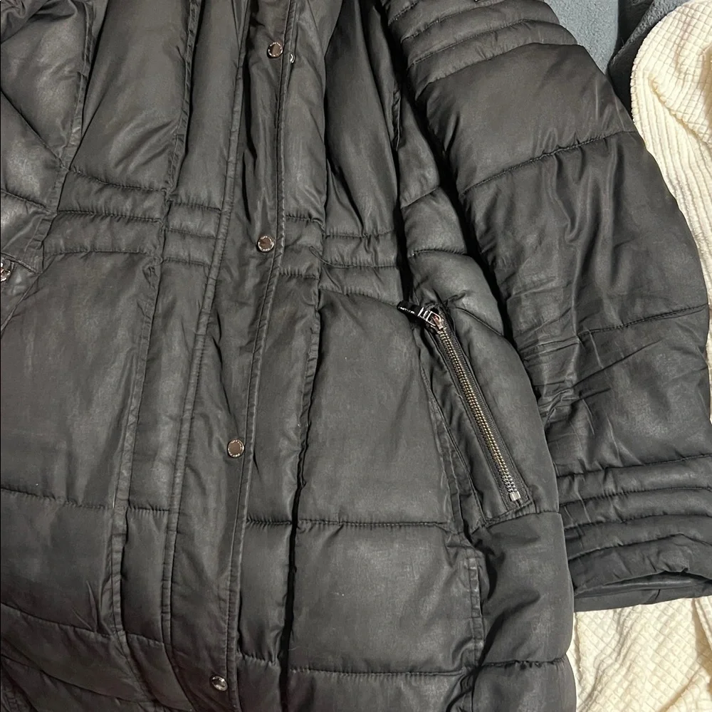 Vince Camuto Black Hooded Parka
