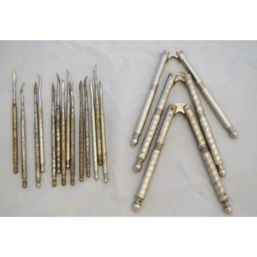 3 Vintage HMO Stainless‎ Steel Crab Leg Nutcracker Nut Crackers and 14 Picks
