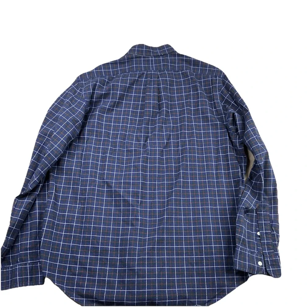 Polo‎ Ralph Lauren Shirt Men Sz XL Long Sleeve Plaid Checks Cotton Blue Pony