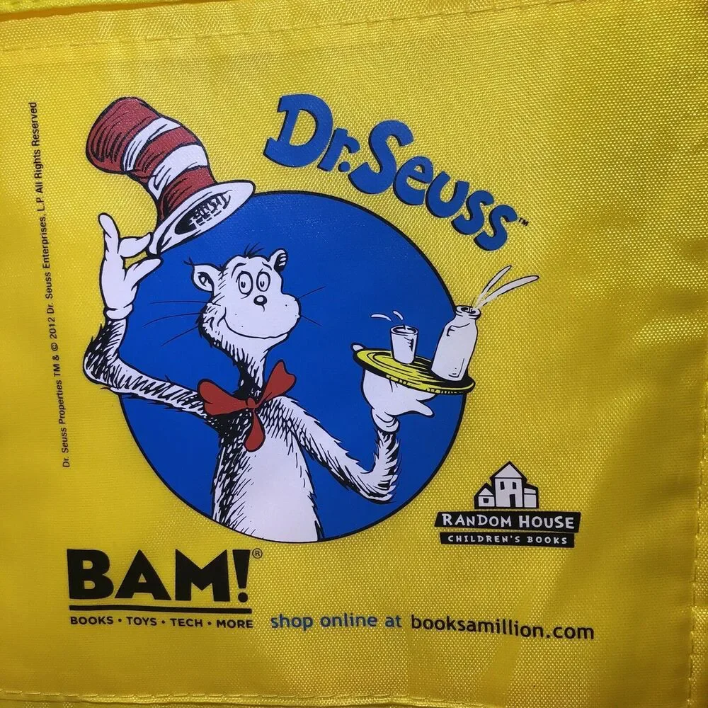 Dr. Seuss Lunch Bags 2012 Cat in the Hat Books a Million 5 Yellow‎ Insulated NEW