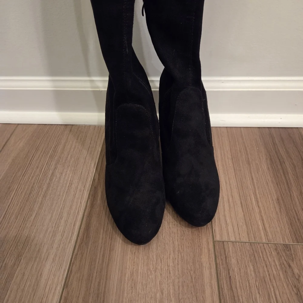 Jacobies Black Over-the-Knee Faux Suede Boots Size 8
