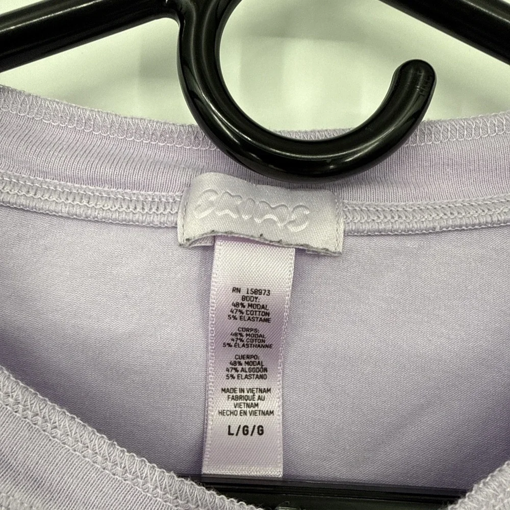 Skims Boyfriend Long Sleeve Pajama Top Purple Women's Large Sleepwear Loungewear